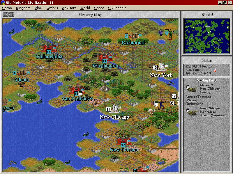 Screenshot from Sid Meier's Civilization II(1996))