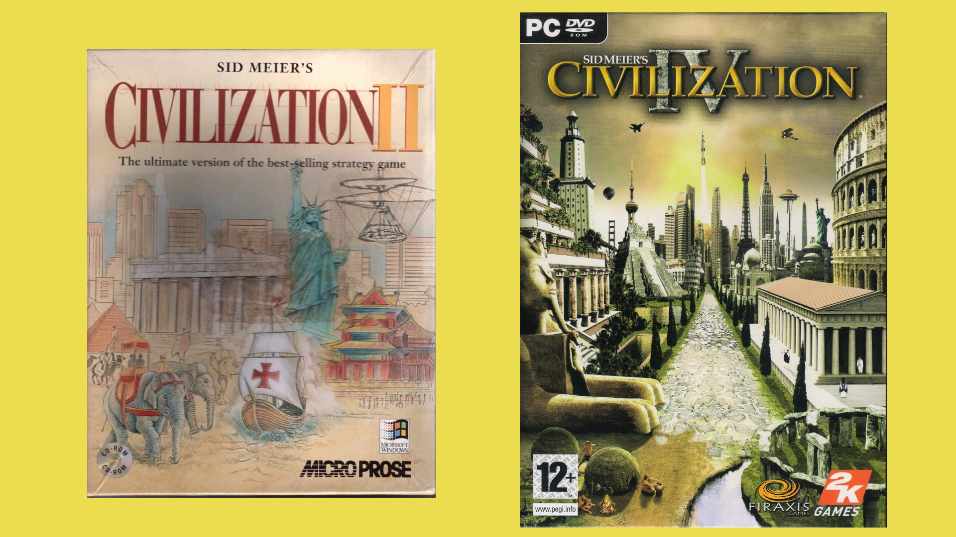 Comparison of Civilization II and IV showing interface evolution